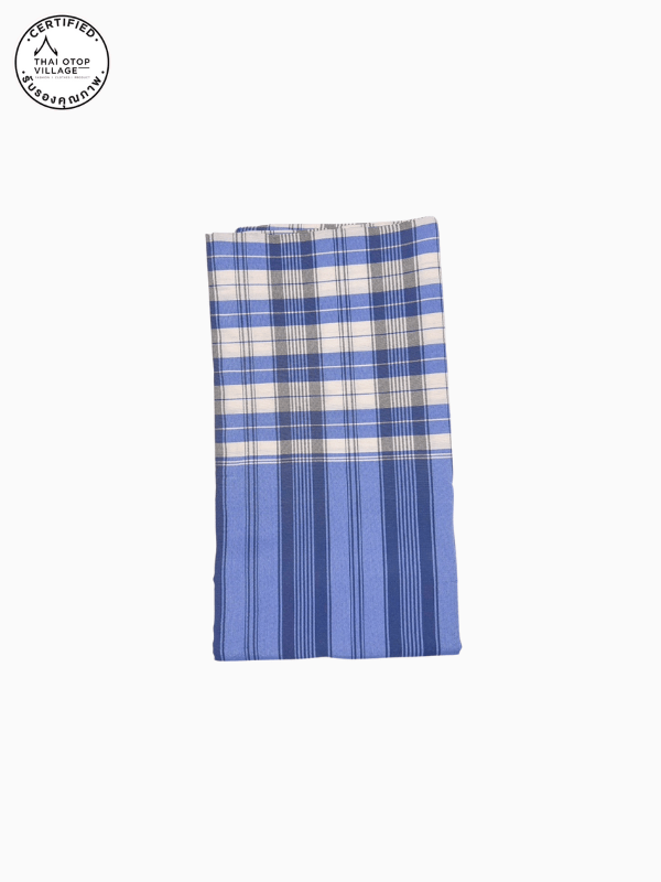 ผ้าขาวม้า ฝ้ายผสม โทนสีน้ำเงิน