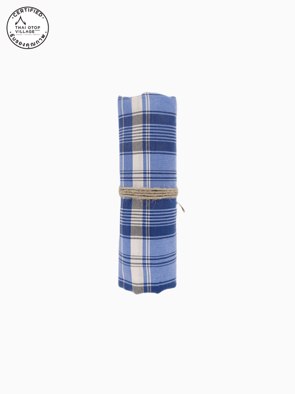 ผ้าขาวม้า ฝ้ายผสม โทนสีน้ำเงิน